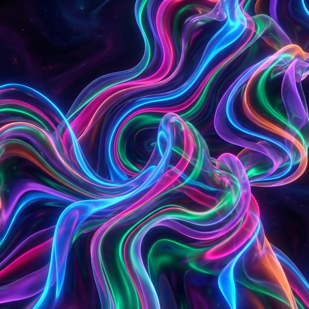 Abstract blue waves representing connected technology systems