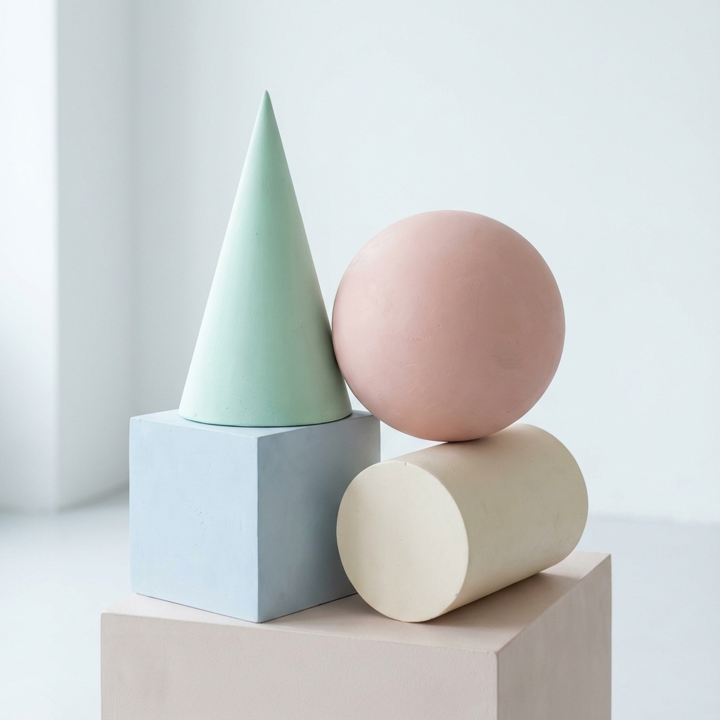 Abstract geometric forms representing structured decisions