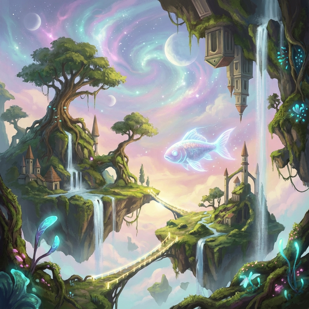 Abstract landscape representing a long-term technology path