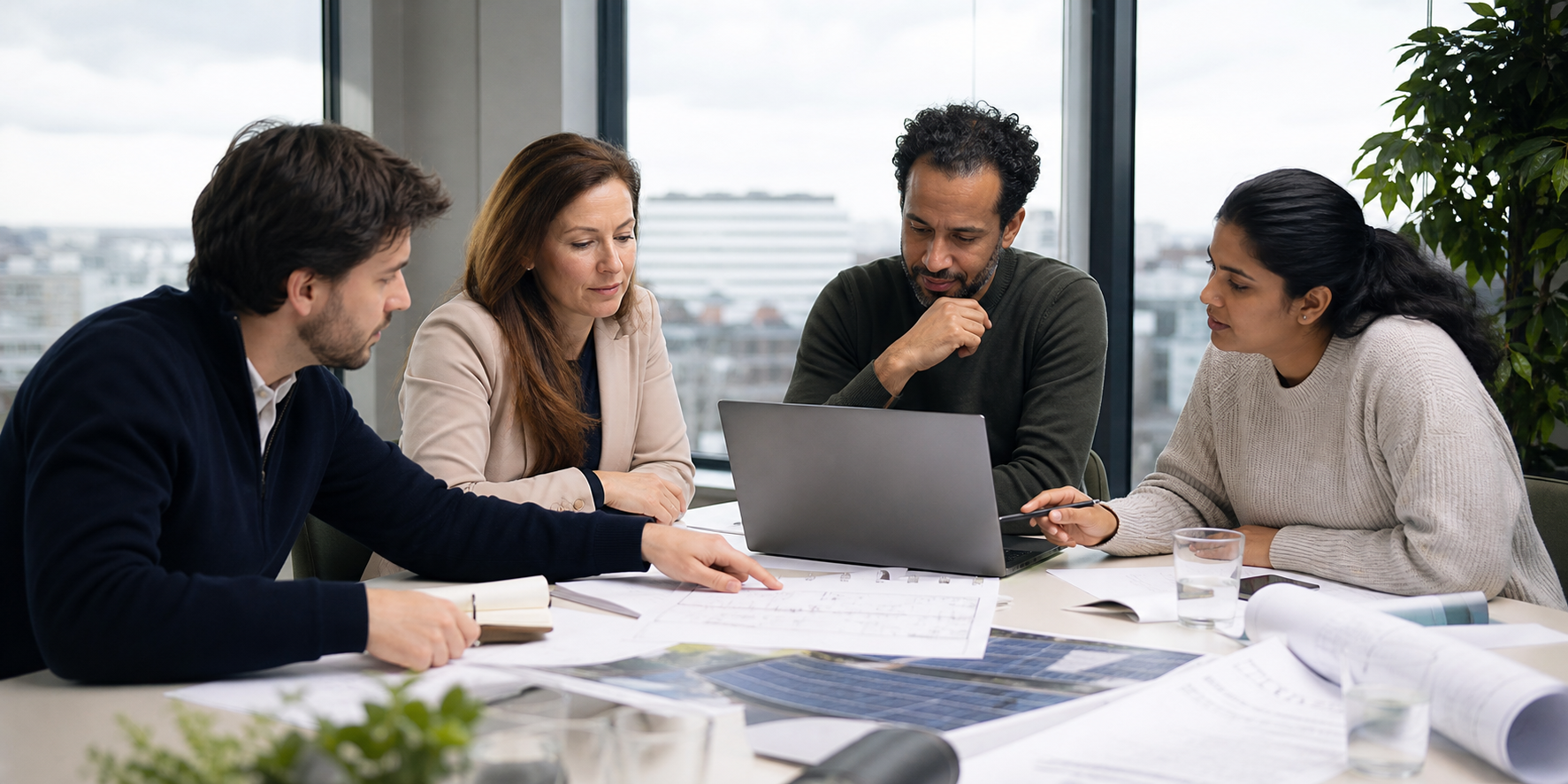 Amsterdam renewable-energy project team connecting proposal and delivery work