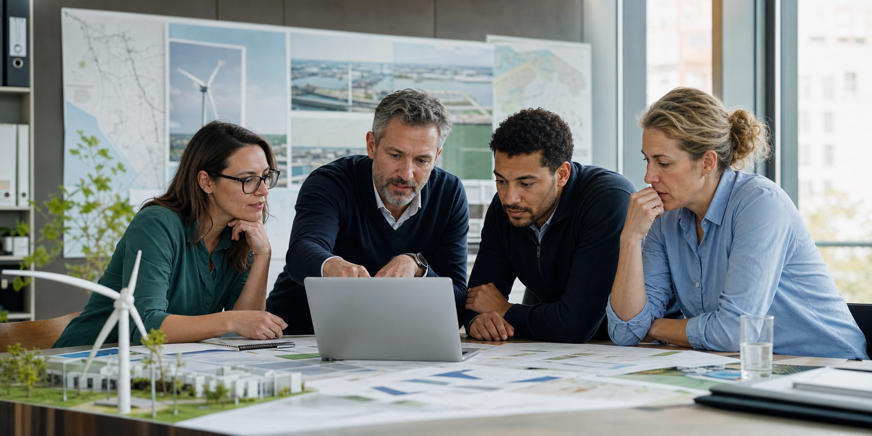 Antwerp renewable-energy project team connecting multilingual customer and supplier work