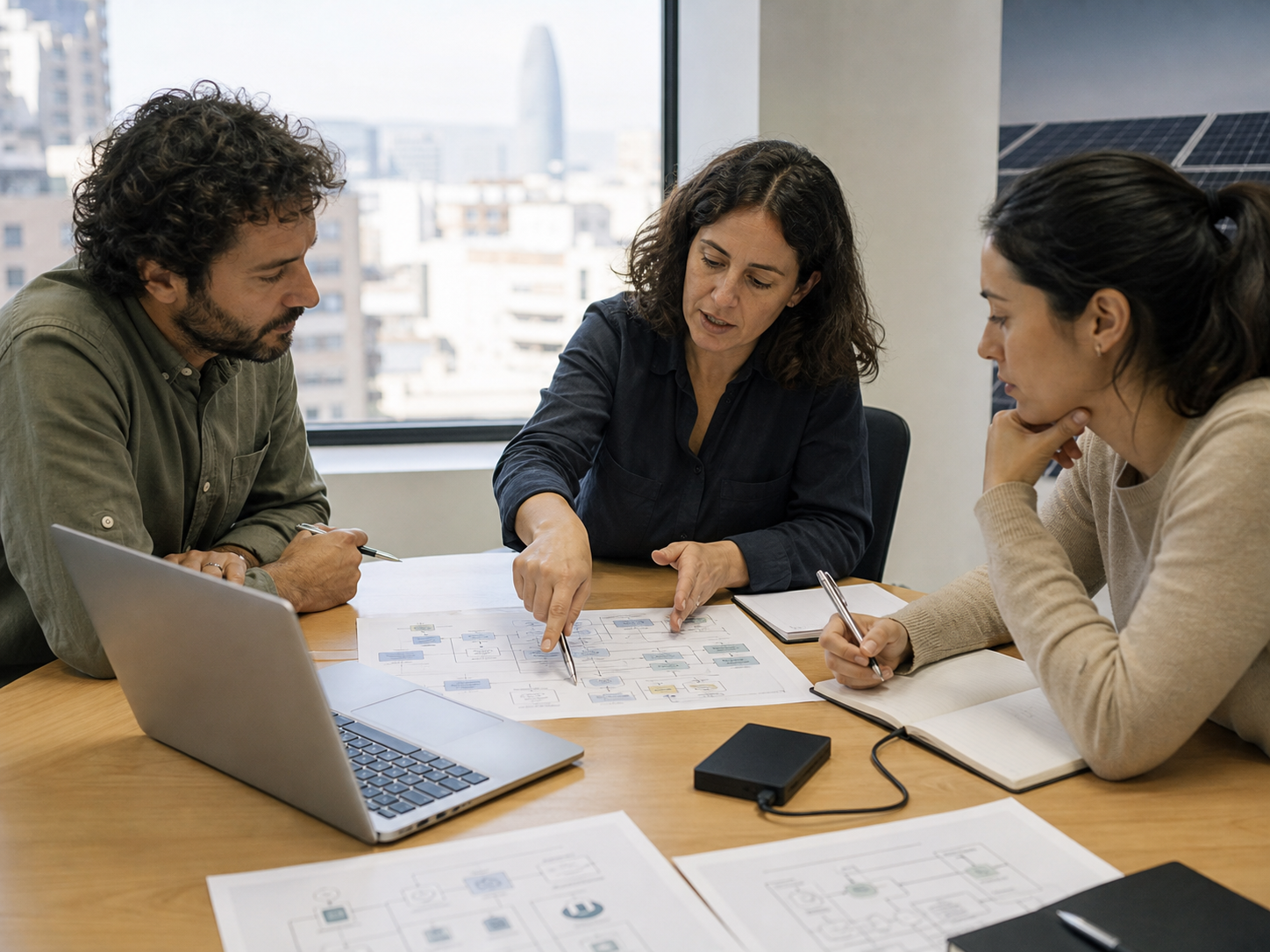 Barcelona renewable-energy professionals reviewing security and recovery priorities