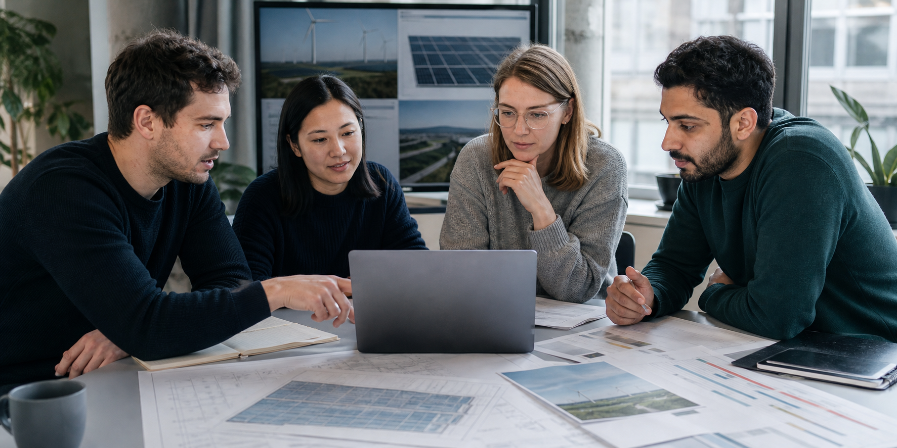 Berlin renewable-energy project team connecting proposal and delivery work