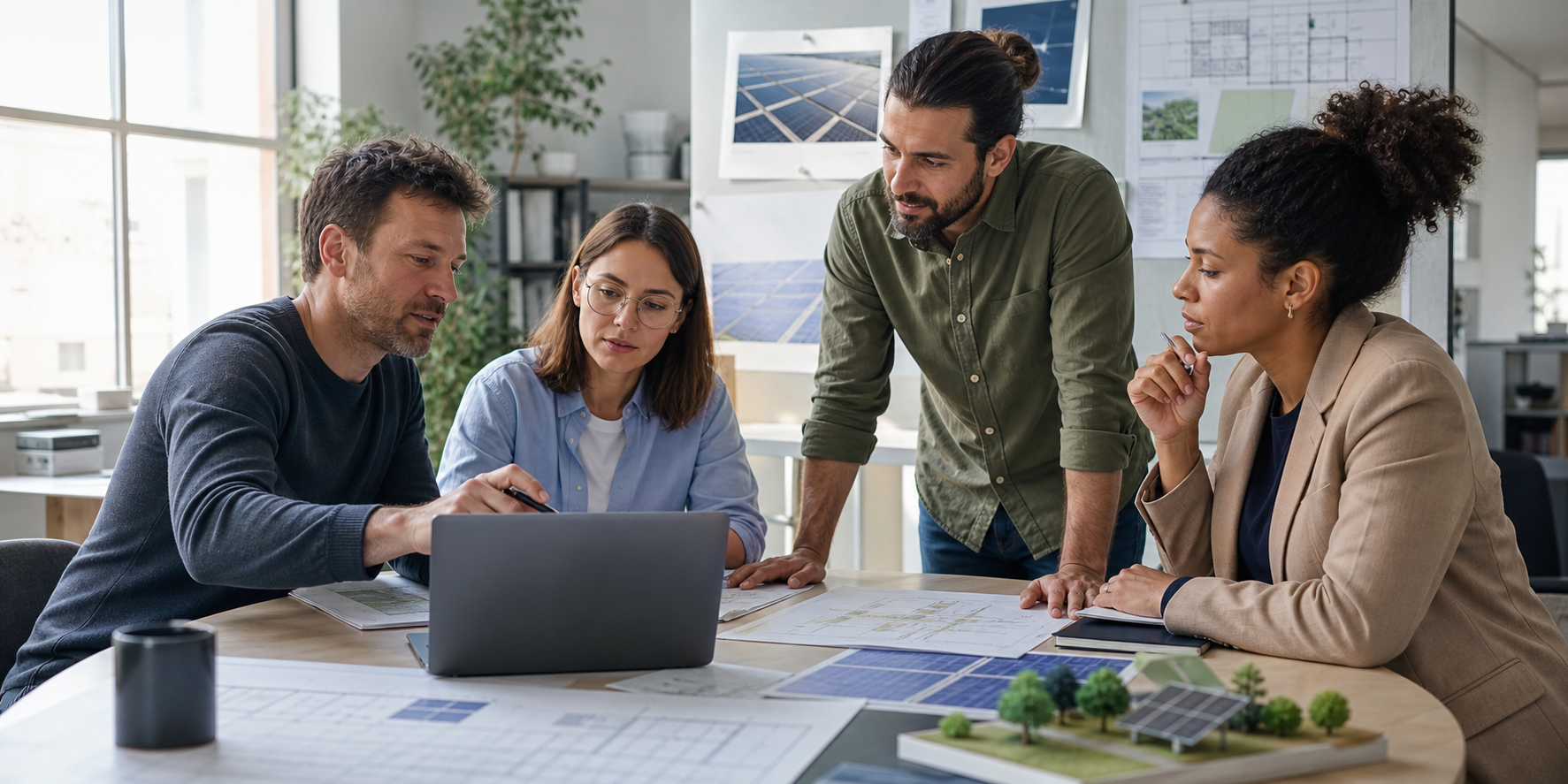Cologne renewable-energy project team connecting German customer and manufacturer work