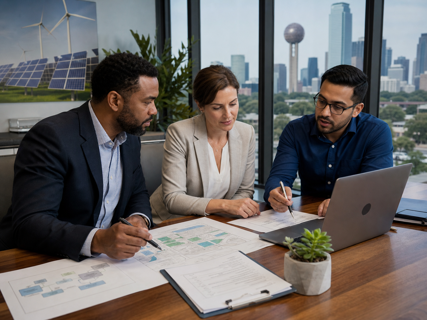 Dallas renewable-energy professionals reviewing cybersecurity and recovery priorities