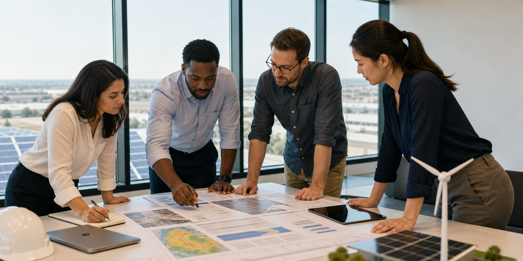 Dallas renewable-energy project team connecting customer, utility, and supplier work