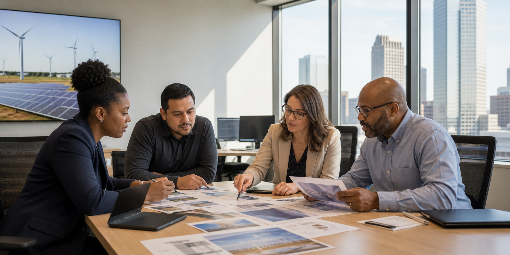 Fort Worth renewable-energy project team connecting customer, utility, and supplier work