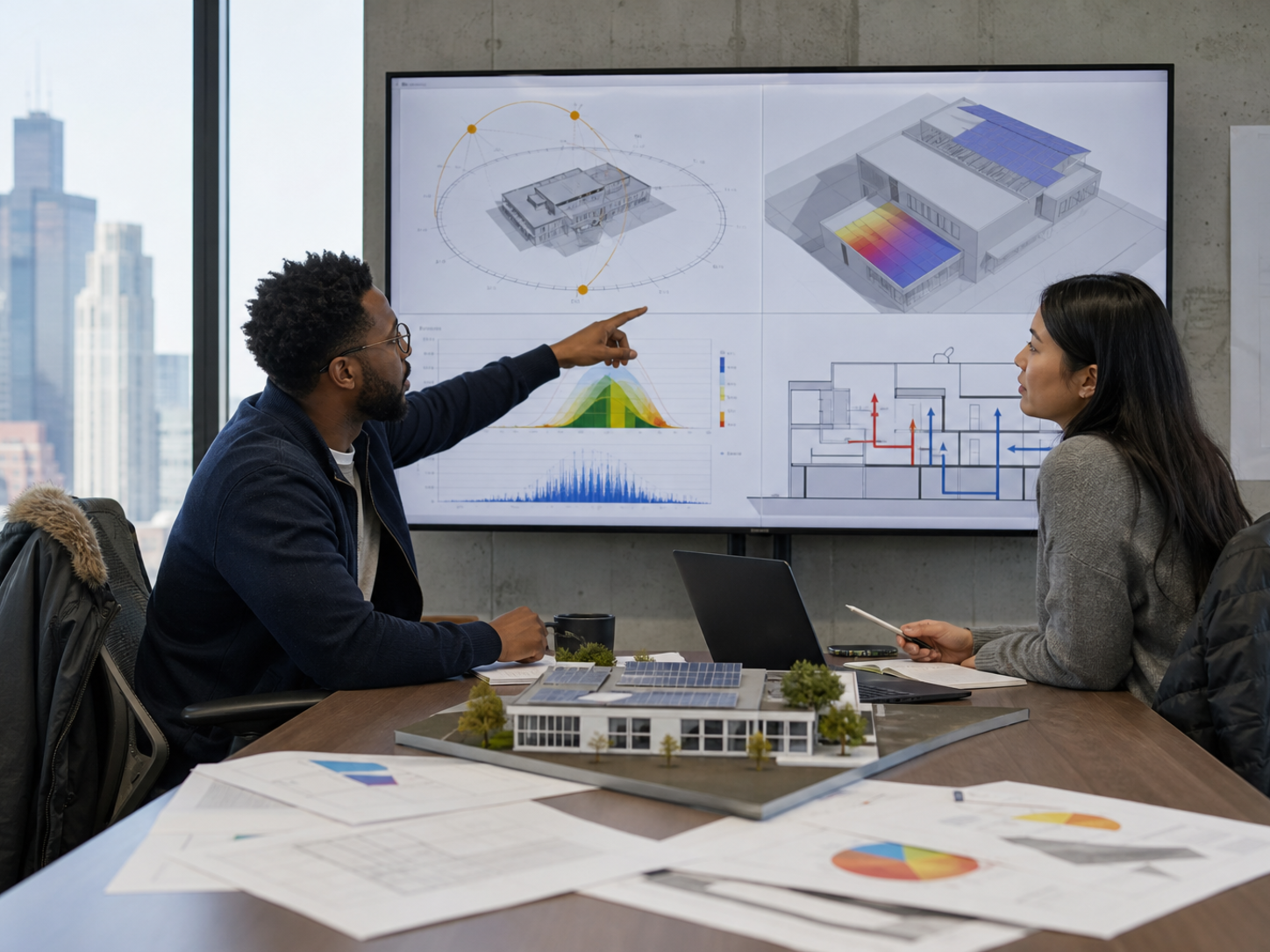 Houston renewable-energy professionals reviewing cybersecurity and storm recovery priorities