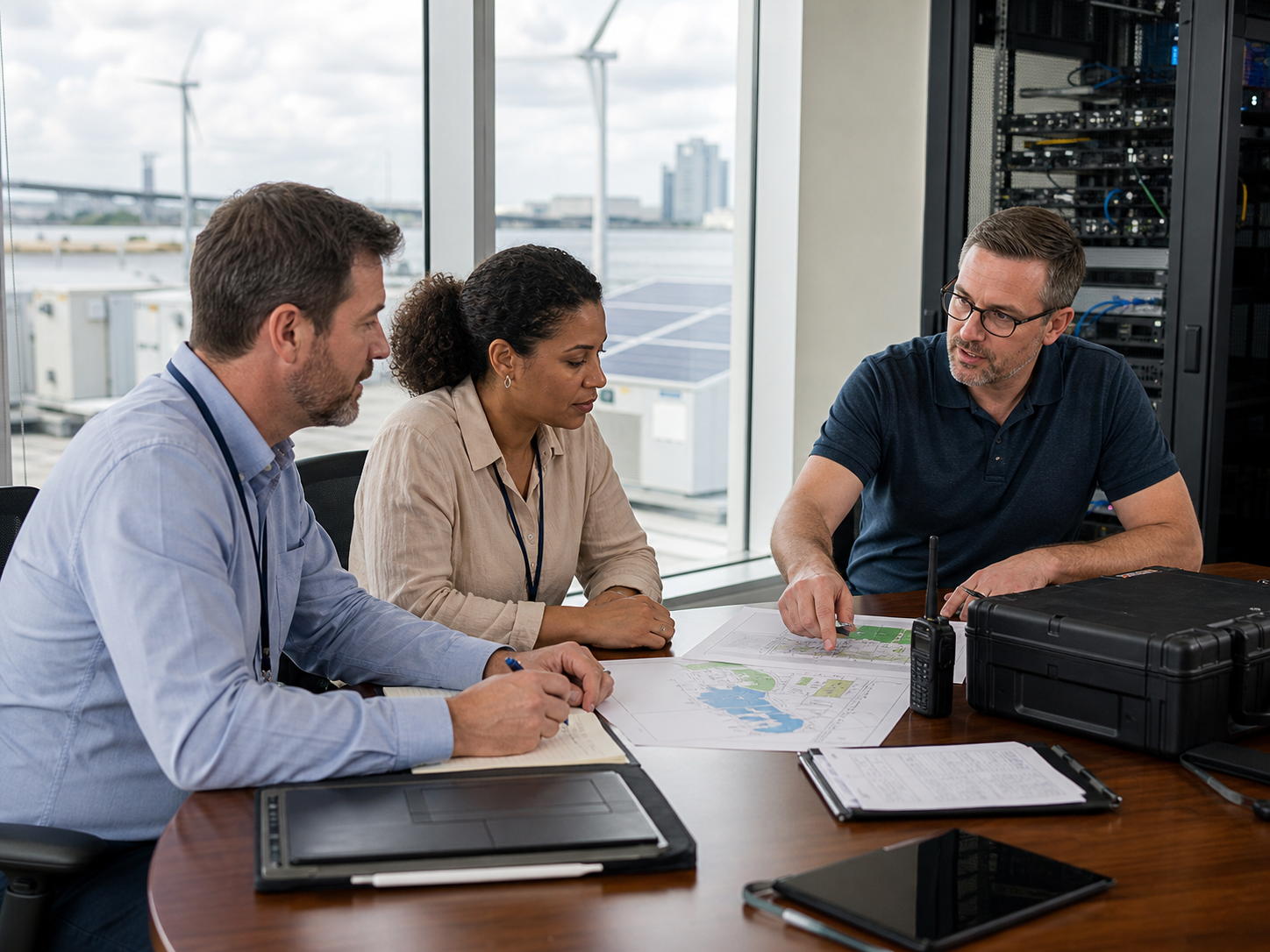 Jacksonville renewable-energy professionals reviewing coastal security and recovery priorities