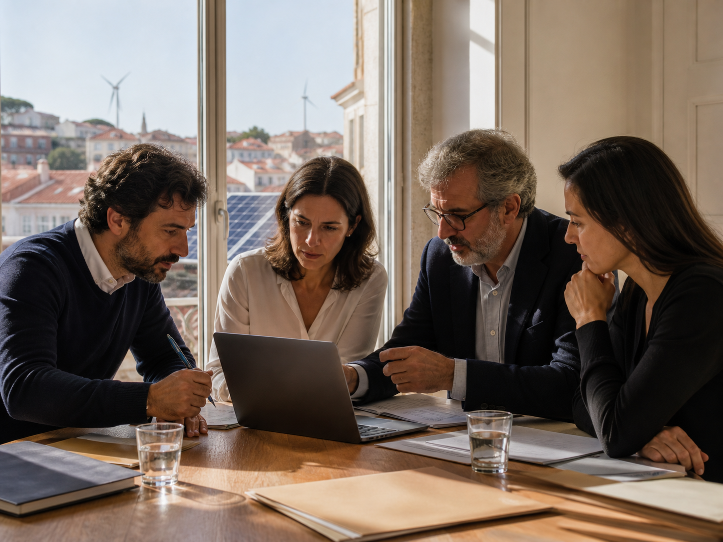 Lisbon renewable-energy professionals reviewing security and recovery priorities