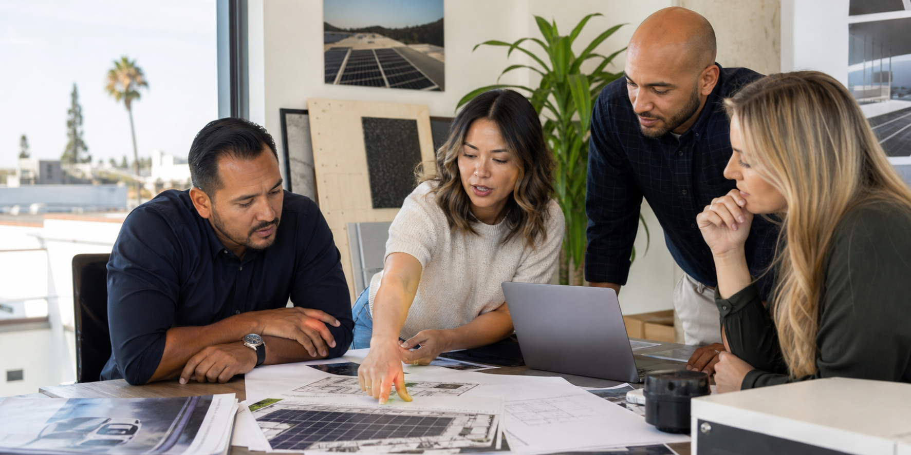 Los Angeles renewable-energy project team connecting customer, utility, and supplier work