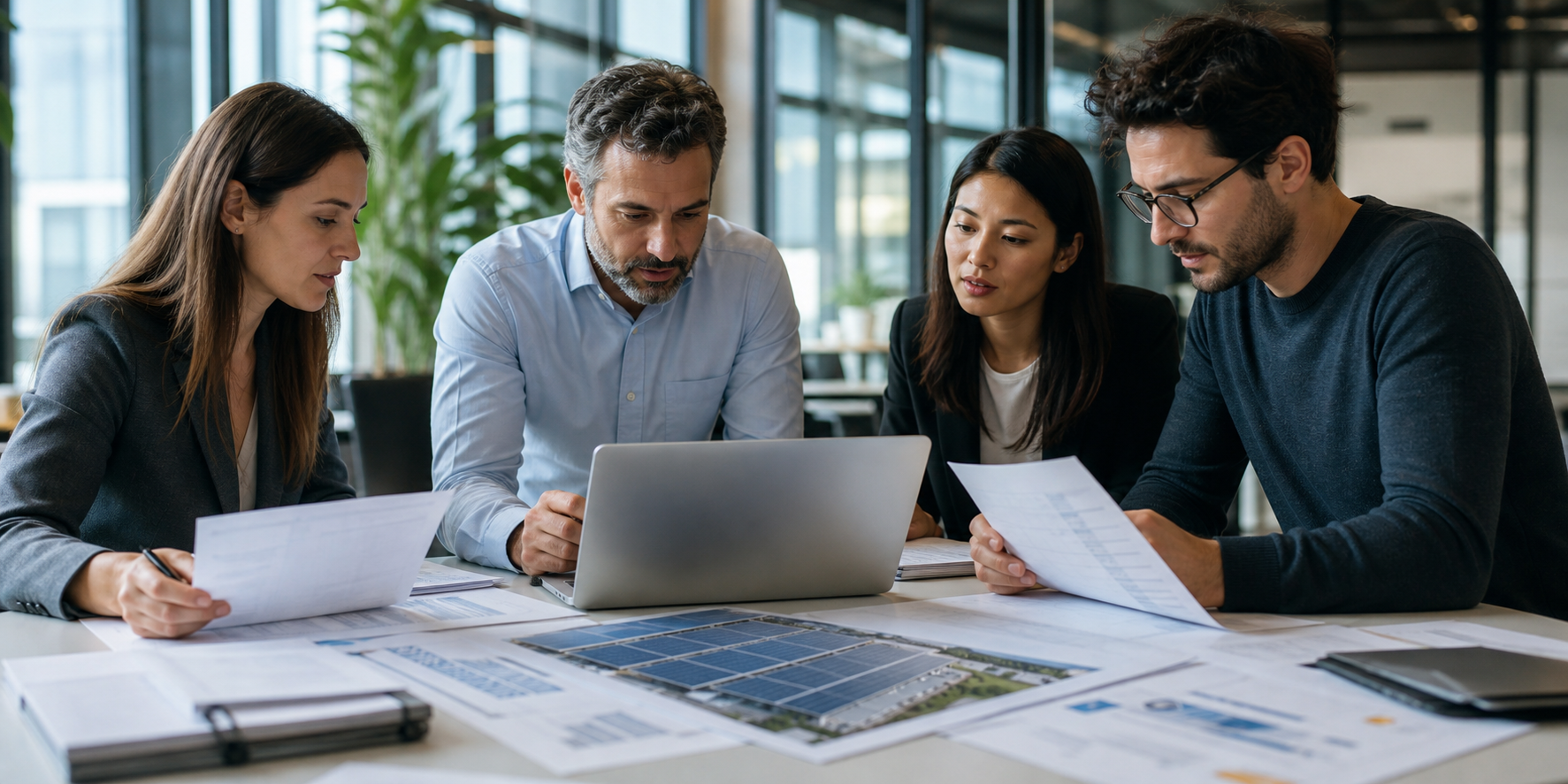 Milan renewable-energy project team connecting proposal and delivery work