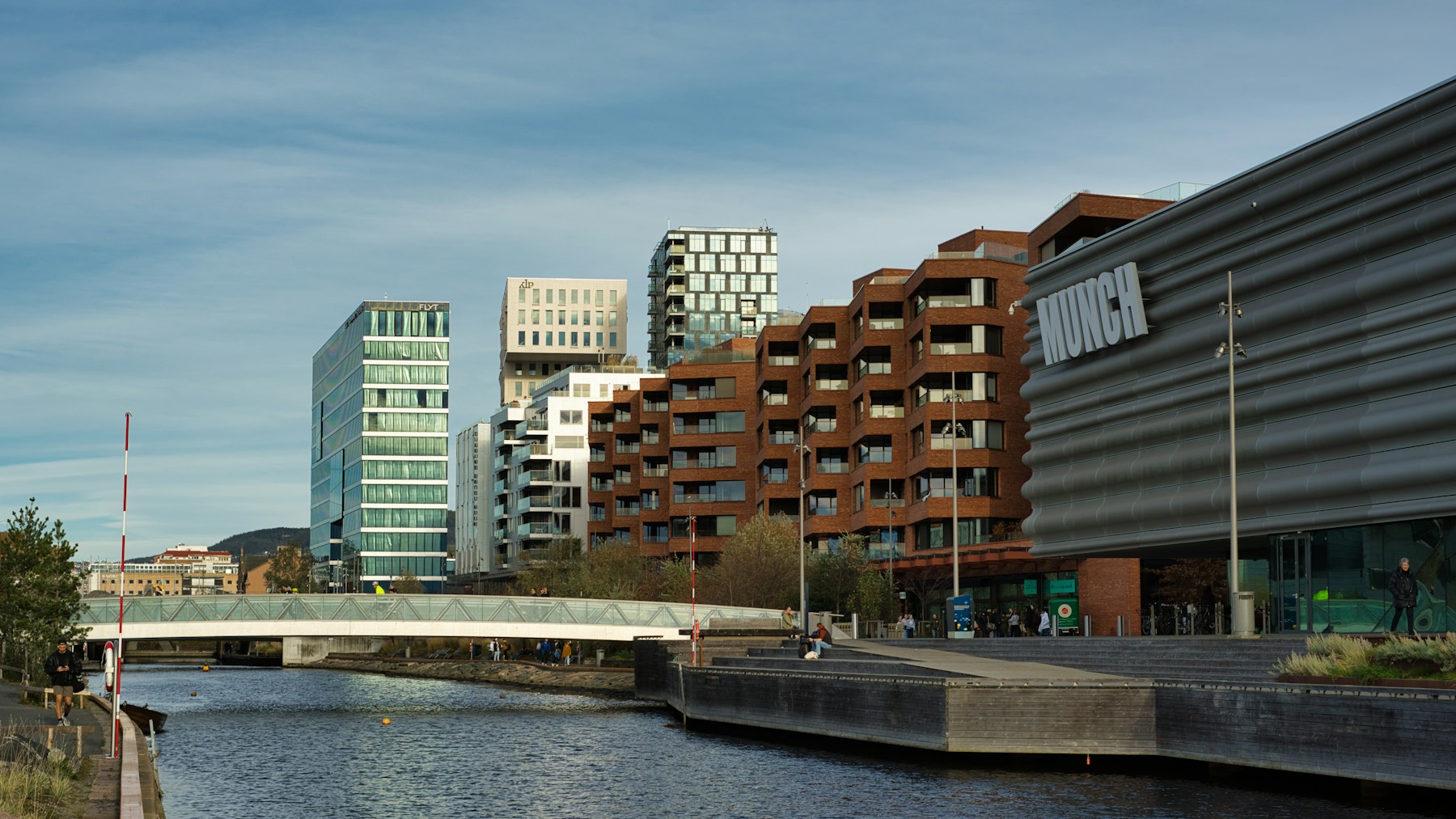 Oslo waterfront and modern buildings photographed for the AI agency service area page
