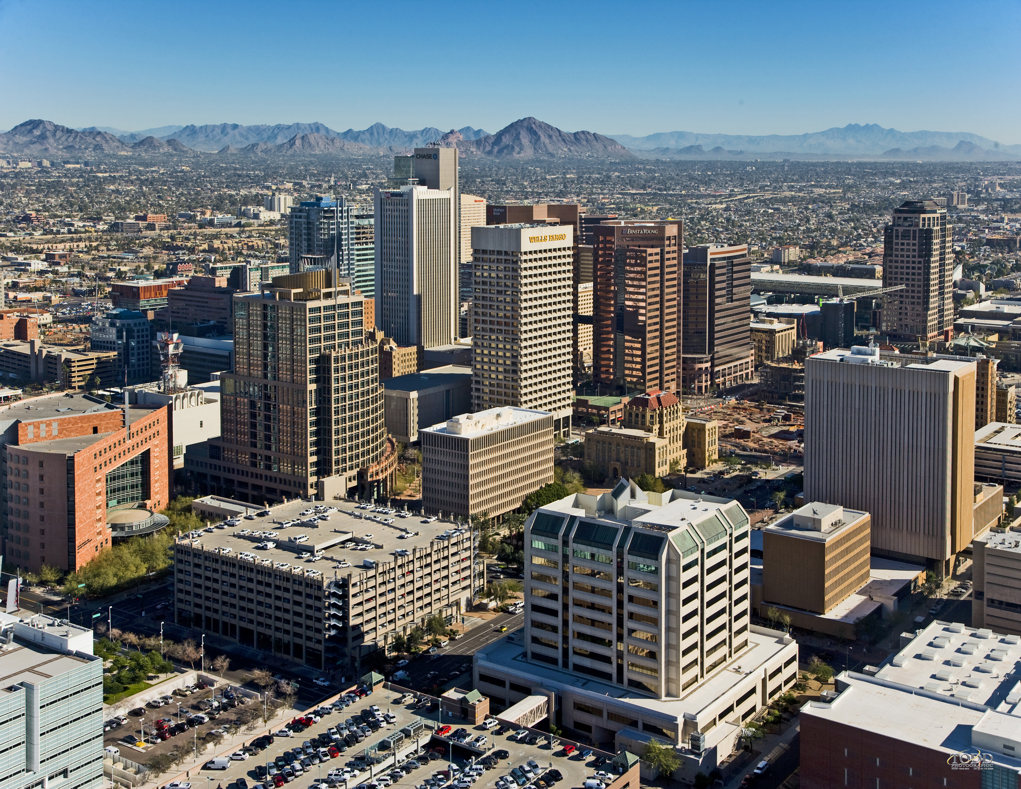 Downtown Phoenix aerial view for the AI agency service area page