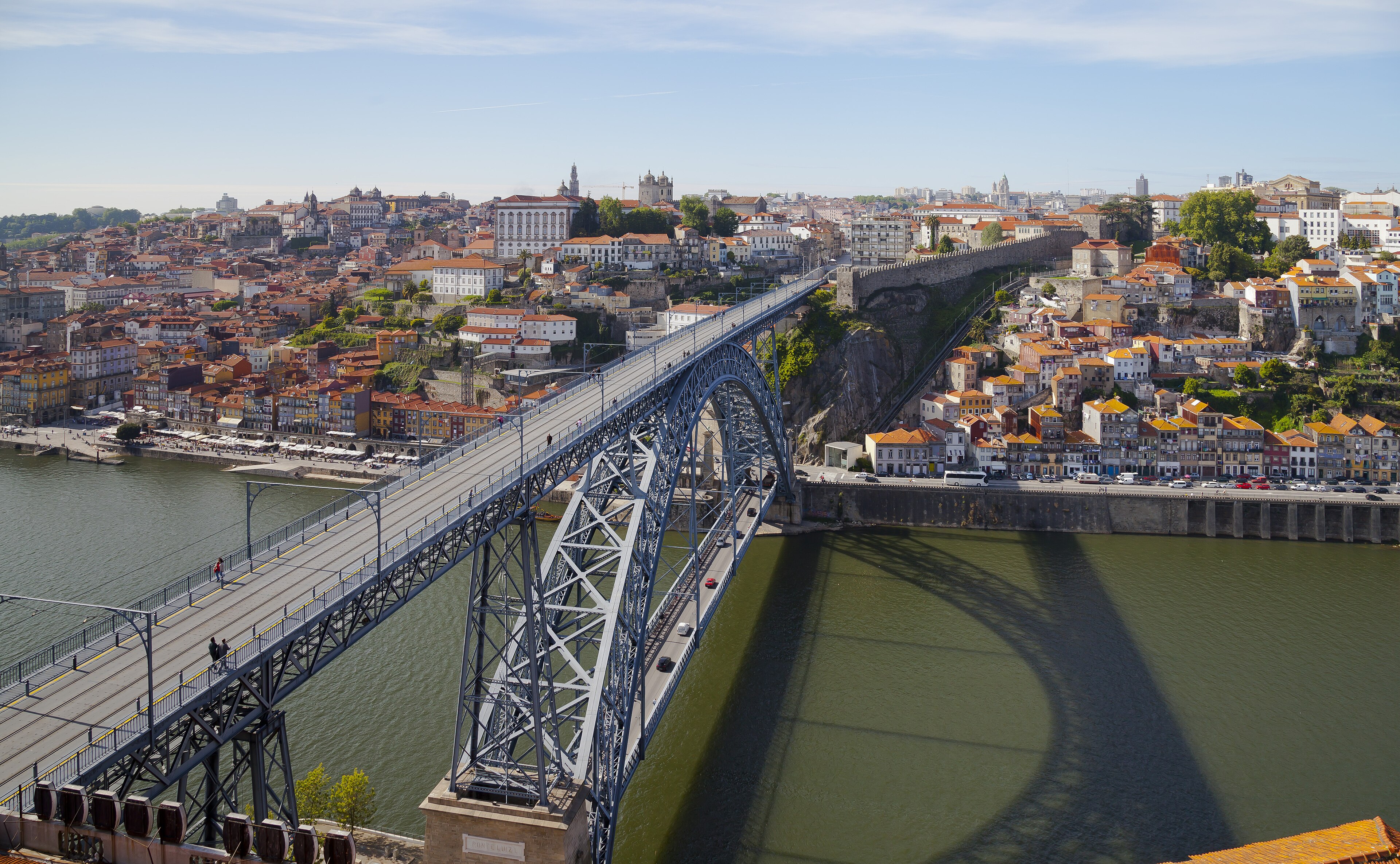 Dom Luis I Bridge and Porto riverside photographed for the AI agency service area page