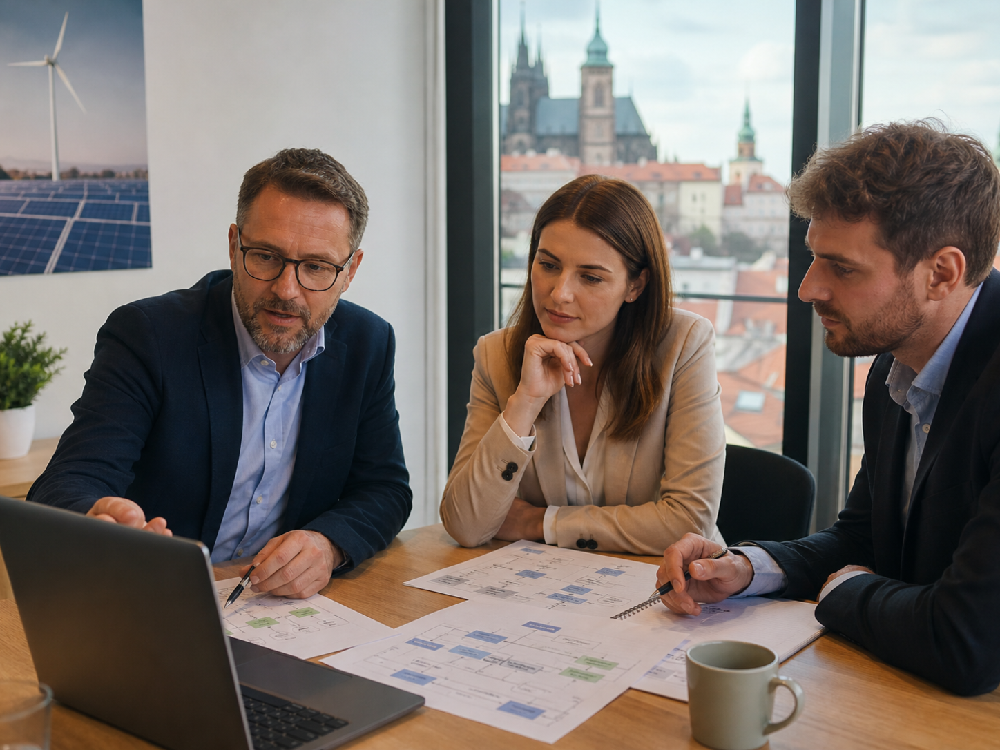 Prague renewable-energy professionals reviewing security and recovery priorities