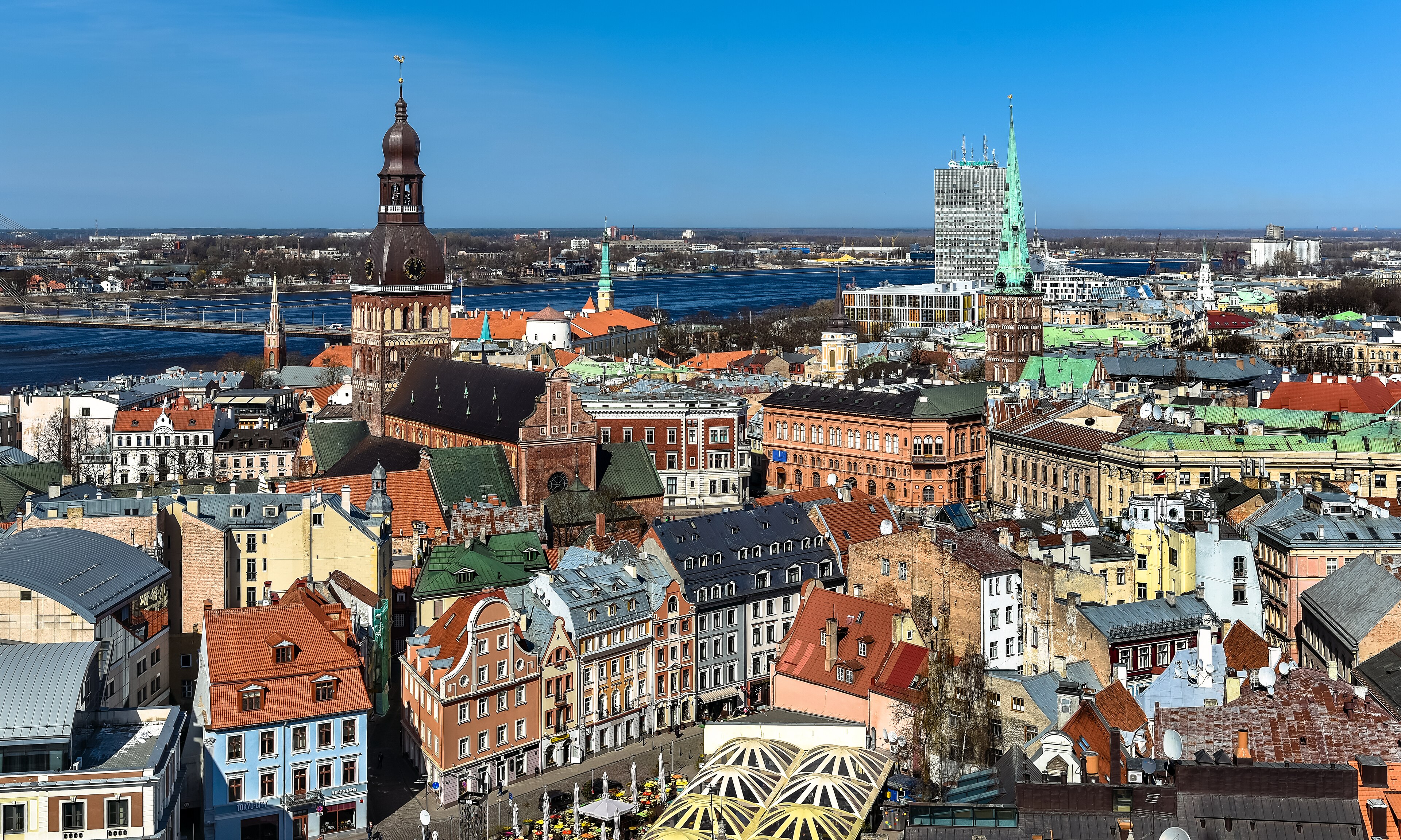 Riga city skyline photographed for the AI agency service area page