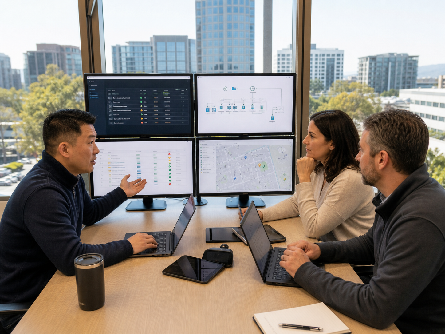 San Jose renewable-energy professionals reviewing building data security and recovery priorities