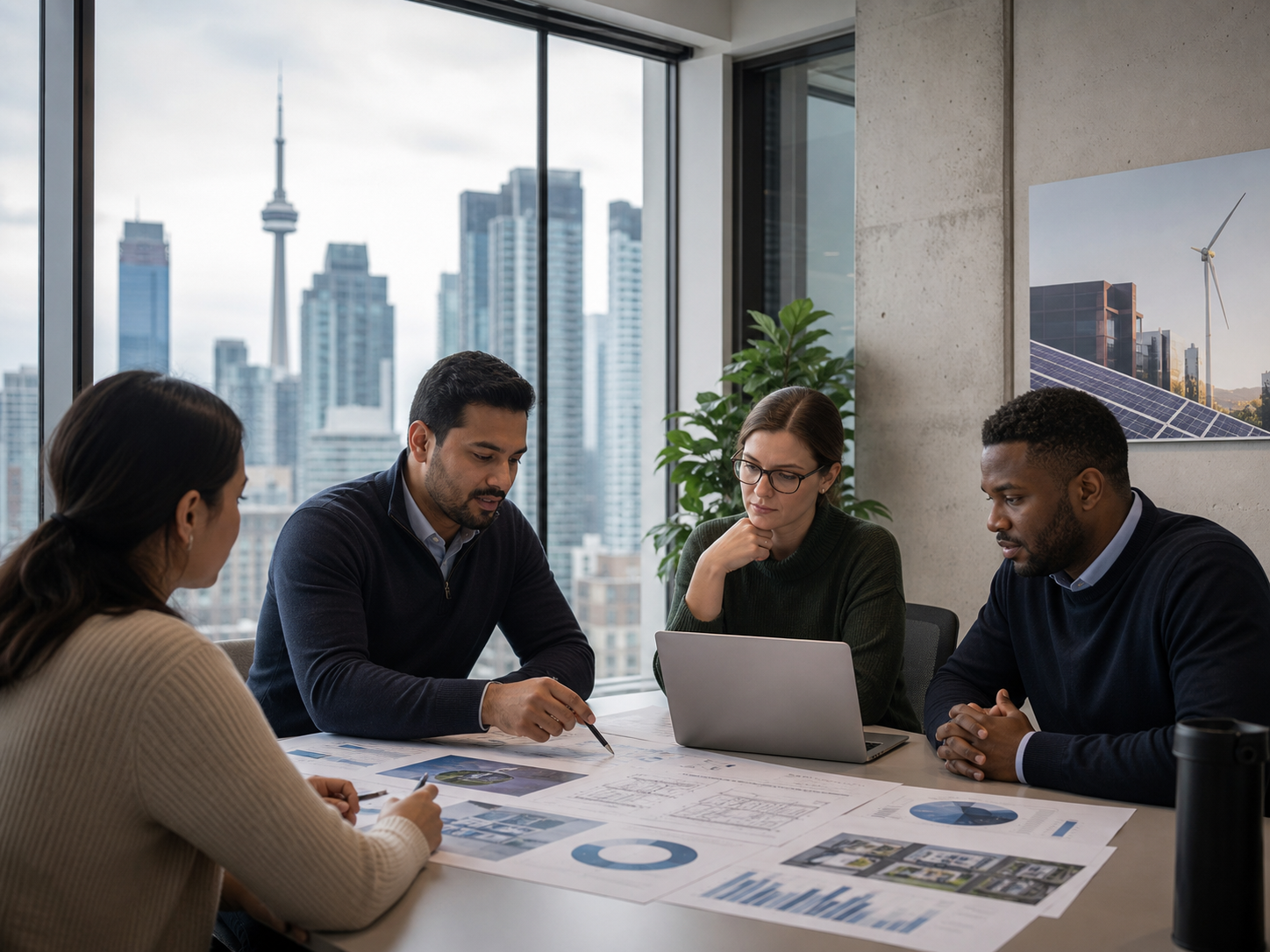 Toronto renewable-energy professionals reviewing building security and recovery priorities