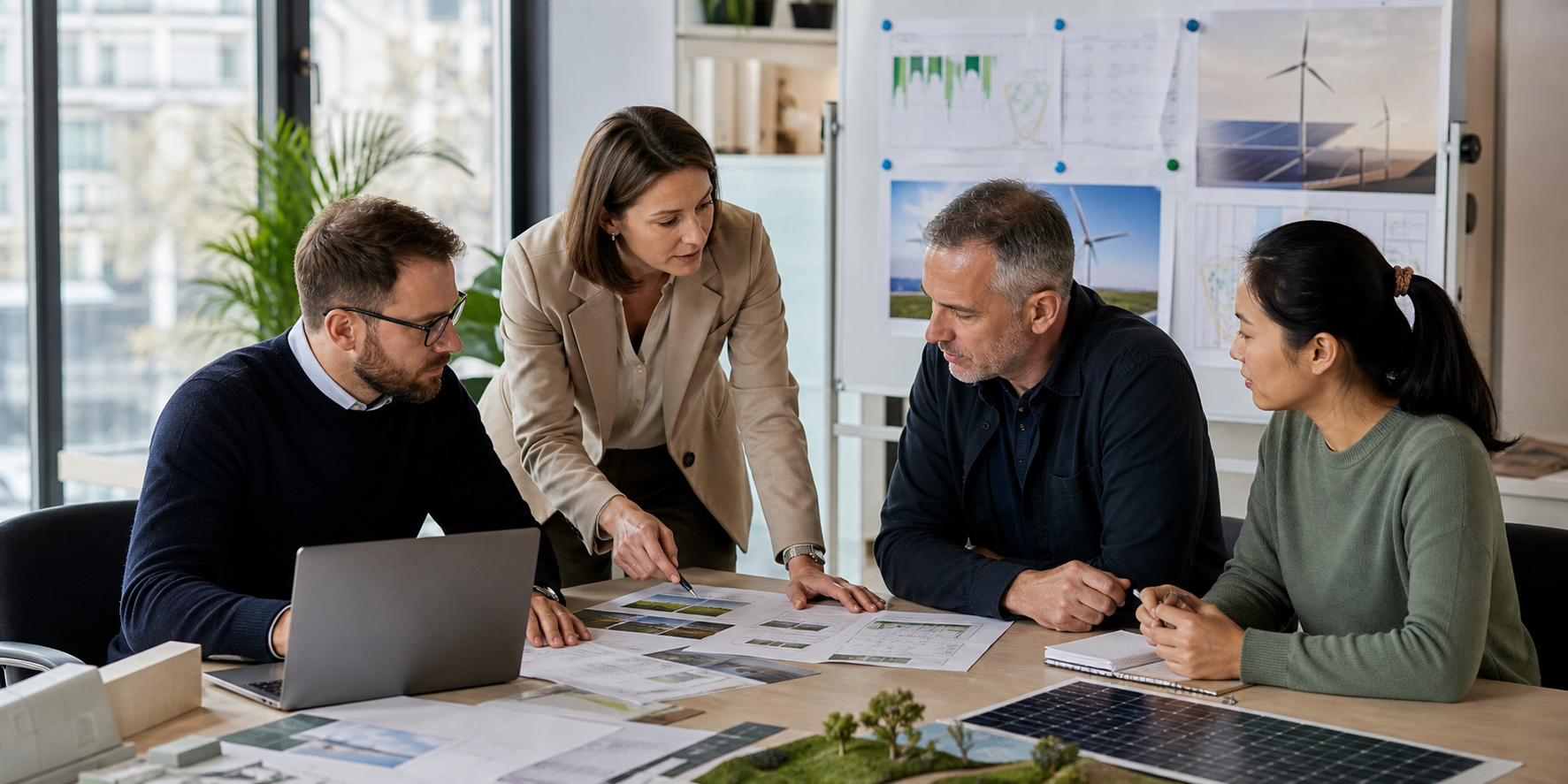 Warsaw renewable-energy project team connecting Polish customer and supplier work