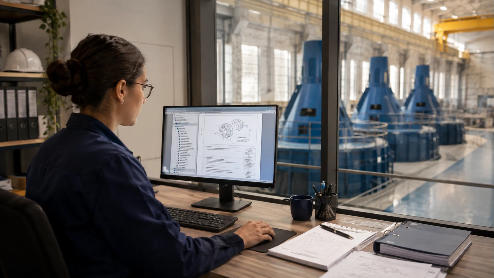 Hydropower maintenance planner consulting equipment documentation.