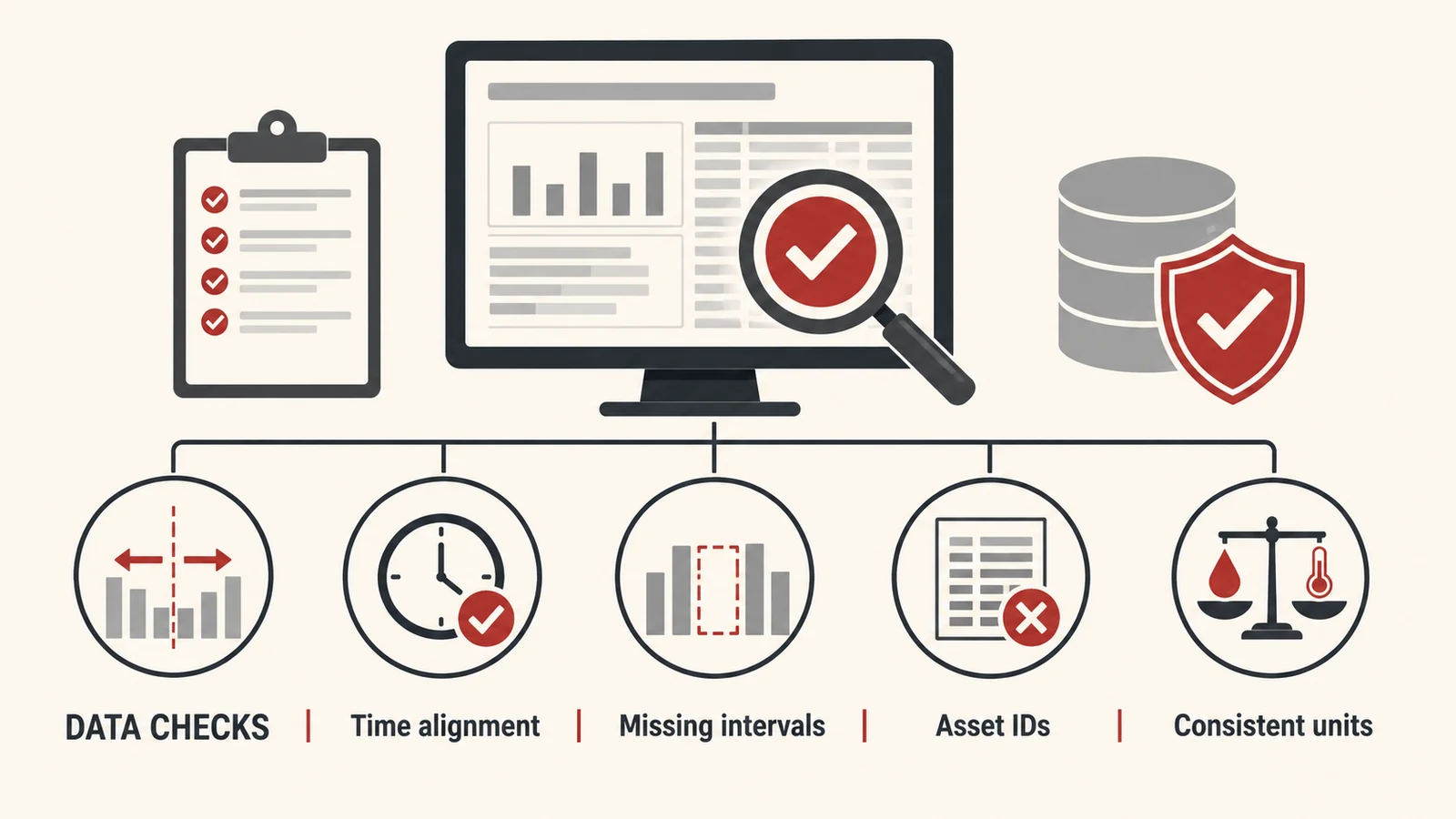 Data checks to complete before preparing an asset report.
